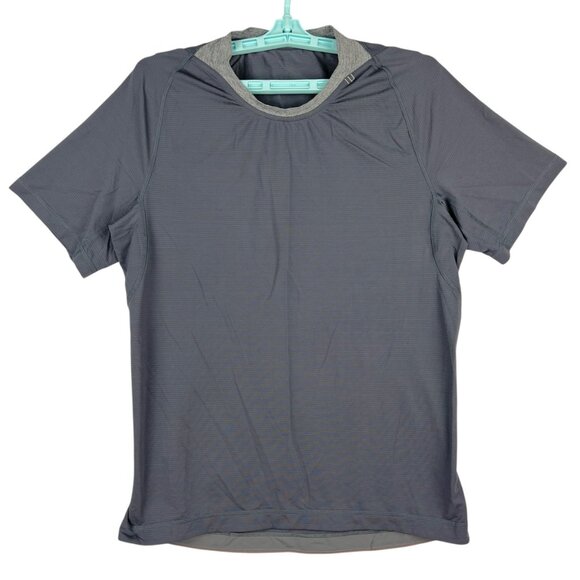 Lululemon Men's Performance Workout Short Sleeve Dark Grey T-Shirt Size M - Picture 1 of 10